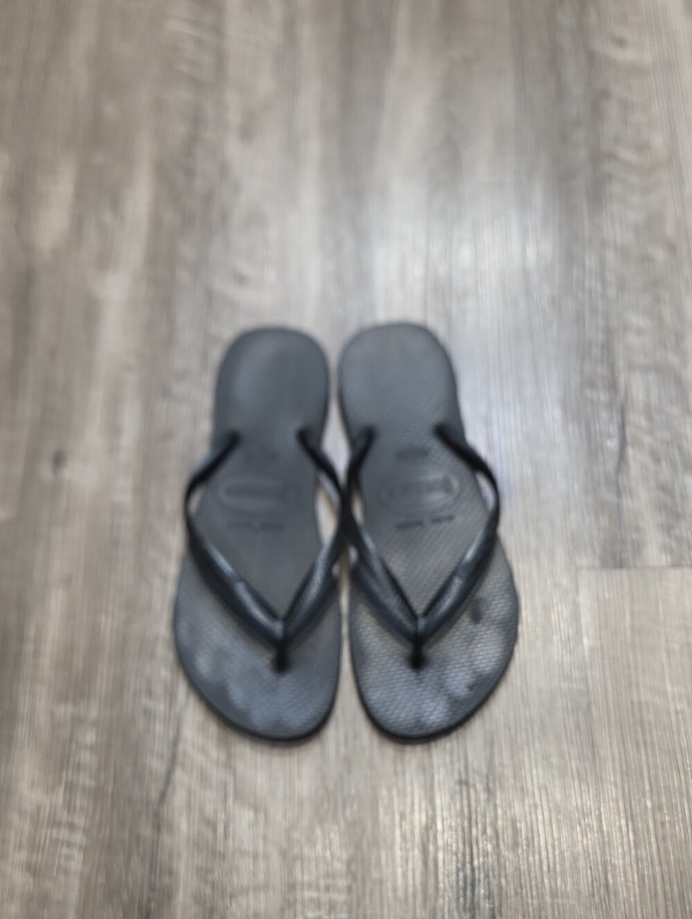 Havaianas Womens Pre-Owned Black Flip Flop Sandals Size EU 37/US 8